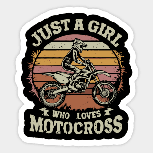 Just A Girl Who Loves Motocross Sticker